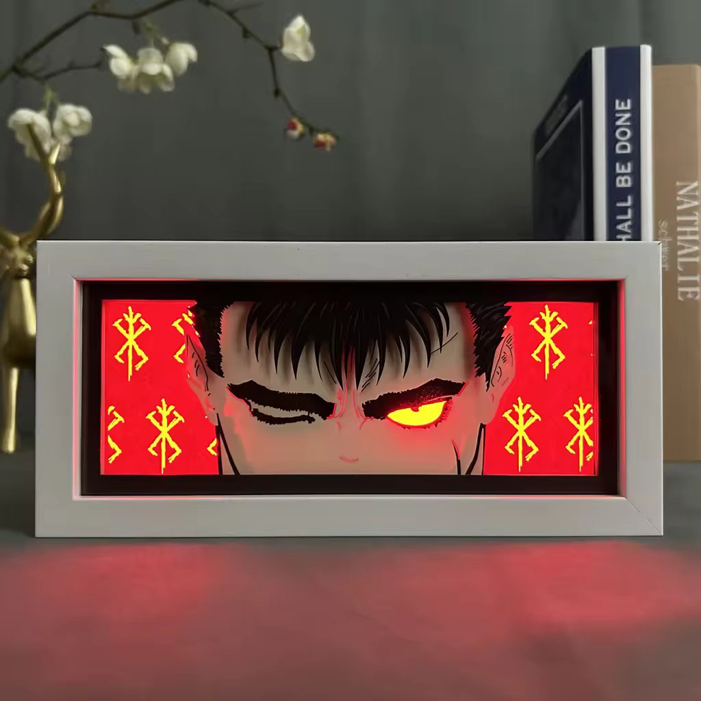 Guts Light Box - Berserk-Inspired Decor for Anime Enthusiasts