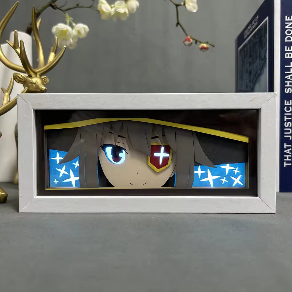 "Megumin Light Box – Magical Konosuba LED Decor for Anime Fans