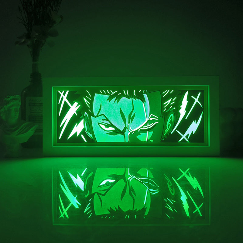 Zoro Light Box - Striking One Piece Decor for Anime Fans